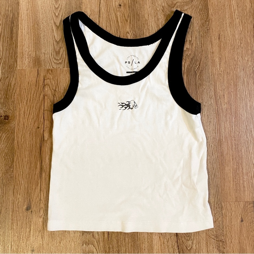Pacsun Black and White Skull Tank